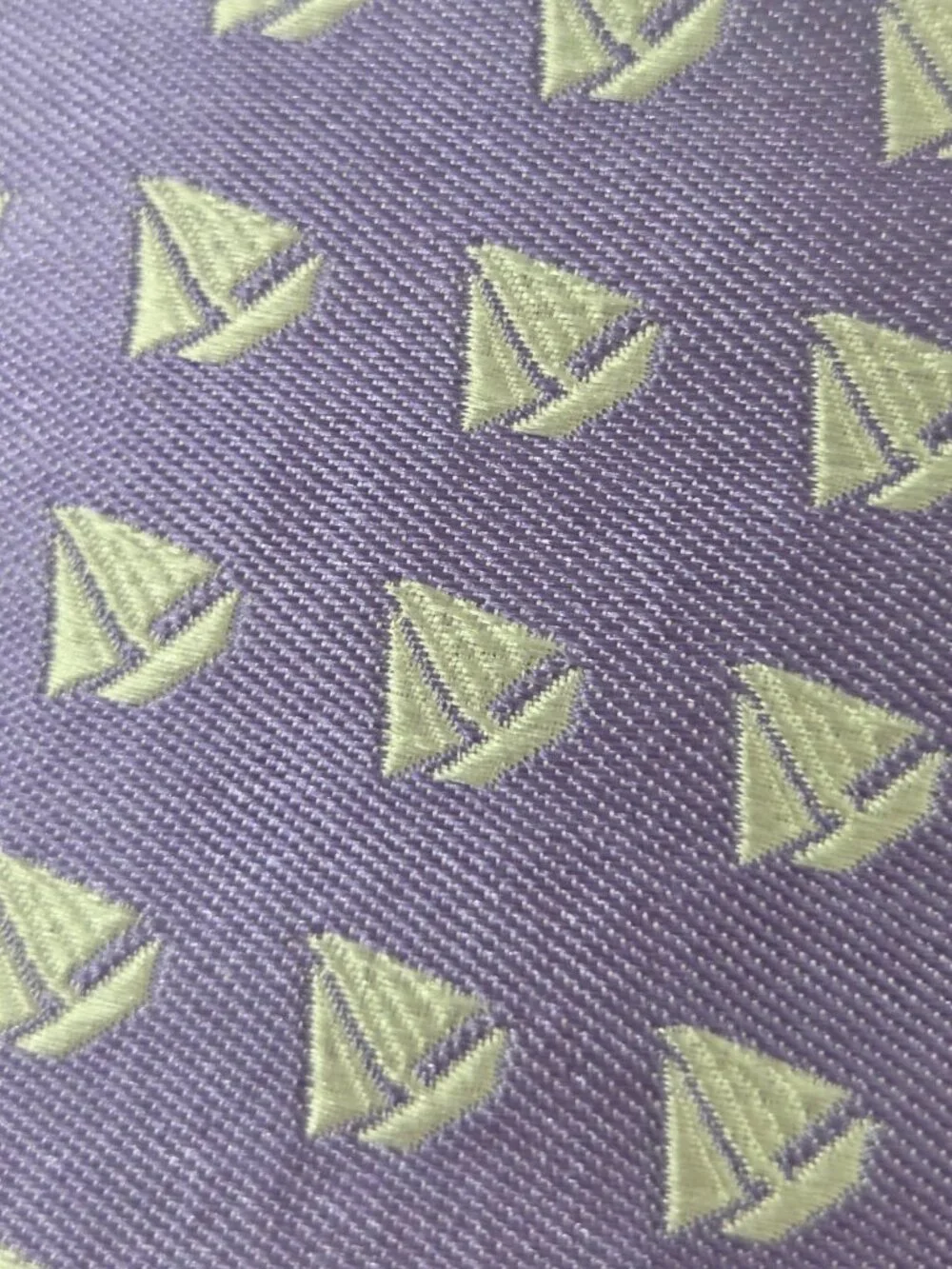 Jos A Bank 60 In Silk Necktie Purple White Sailboat Nautical Pattern Tie